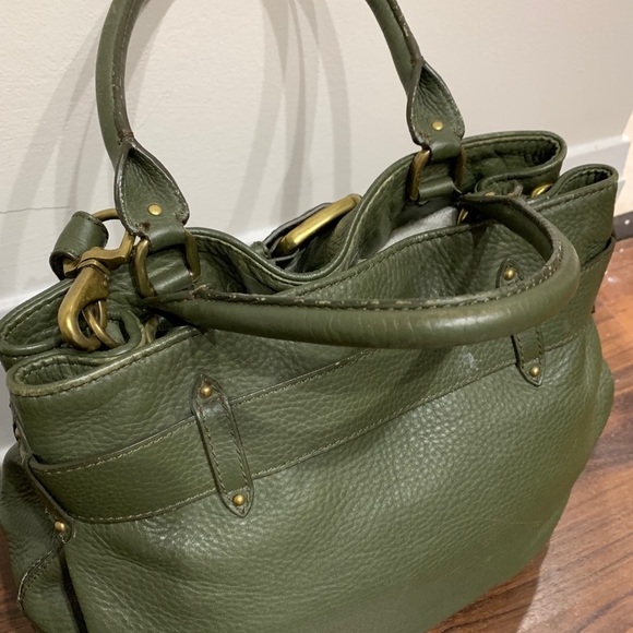 Cole Haan Medium Convertible Green Pebbled Tote - Picture 9 of 15
